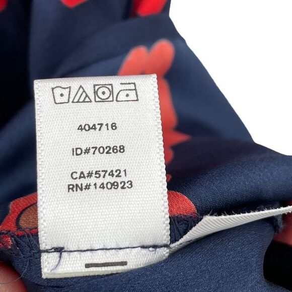 NEW Ann Taylor LOFT Drop Waist Long Sleeve Dress Red Navy Tan Floral | Small - Picture 11 of 11